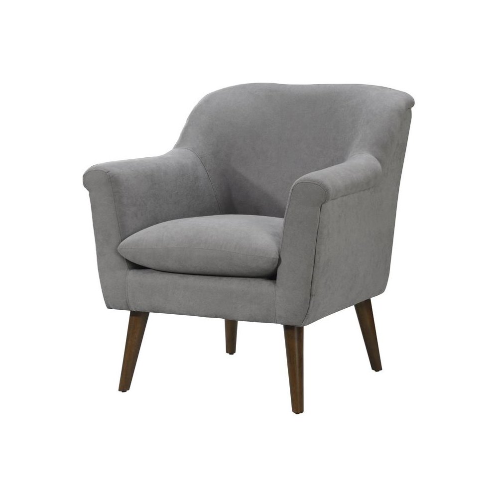 Shelby Steel Gray Woven Fabric Armchair. Picture 1