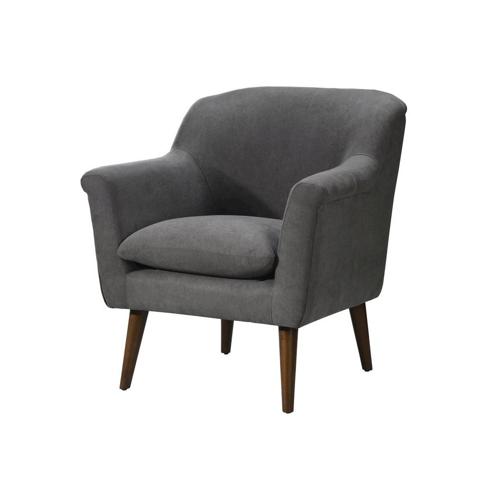 Shelby Gray Woven Fabric Armchair. Picture 1