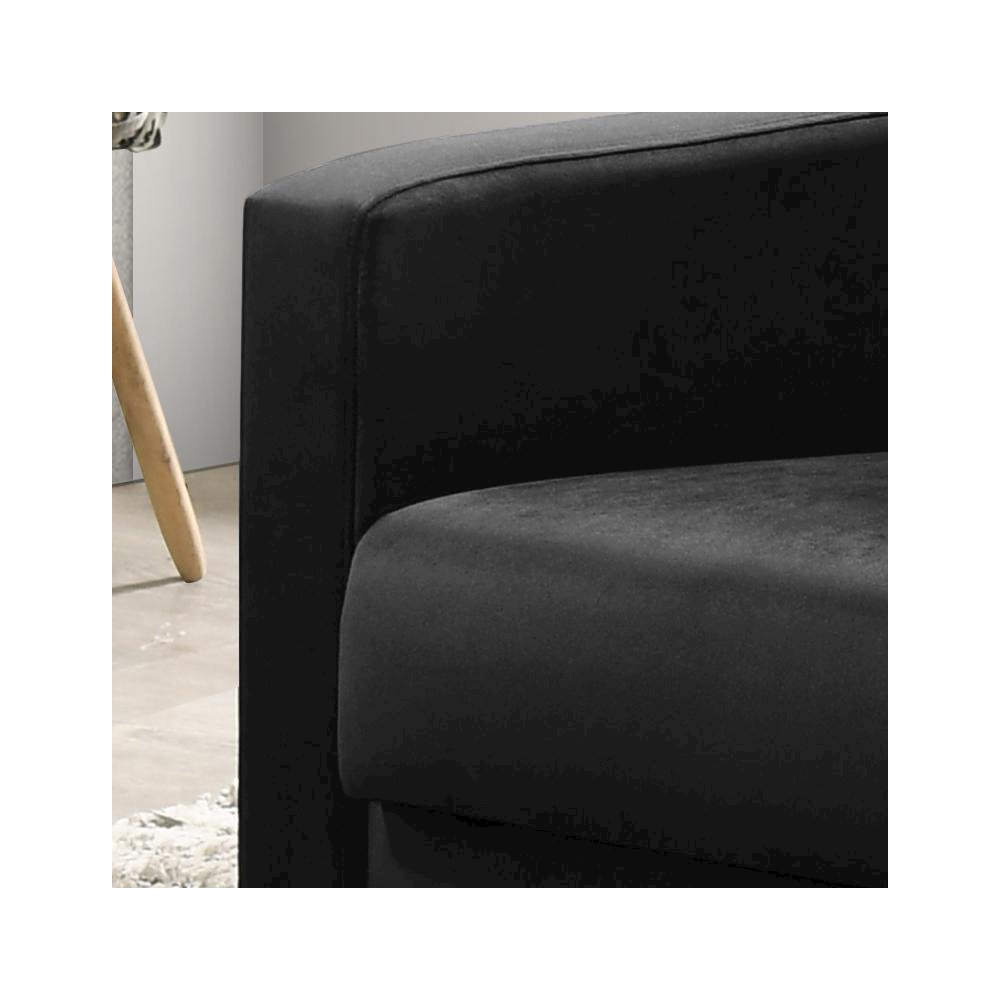 Hale Black Velvet Accent Armchair with Tufting. Picture 3