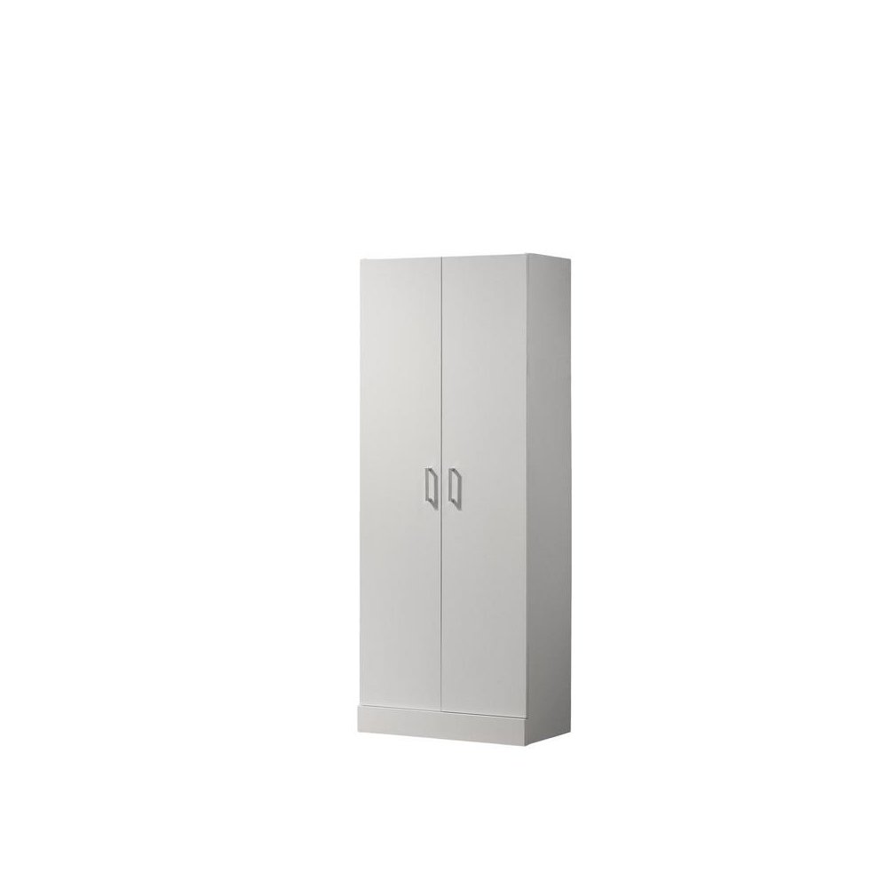Alara White 60" Height Simplistic Modern Double Door Storage Cabinet. Picture 1