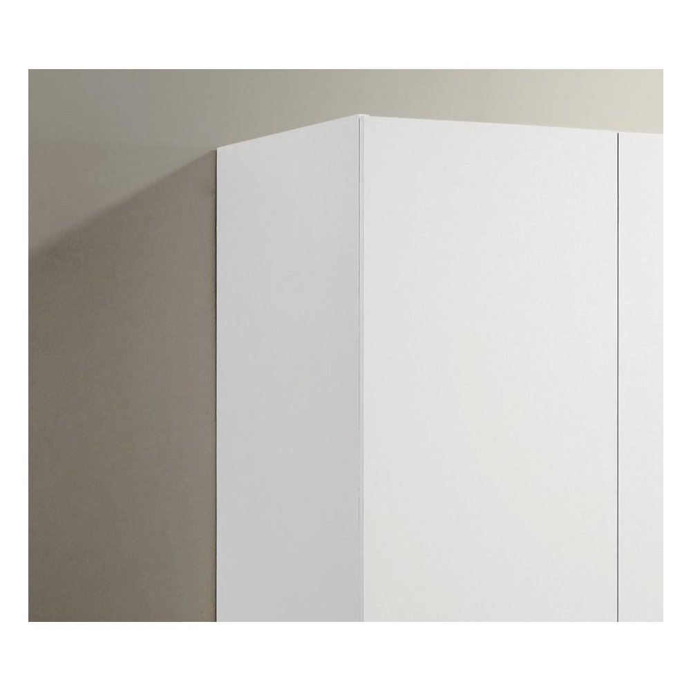 White 3-Door Wardrobe Cabinet Armoire with Storage Shelves and Hanging Rod. Picture 6