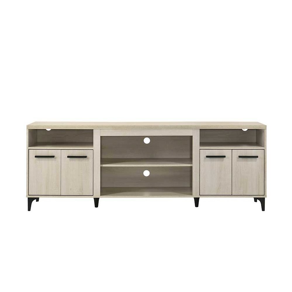 Evander 70"W Oak Finish 4-Door TV Stand. Picture 1