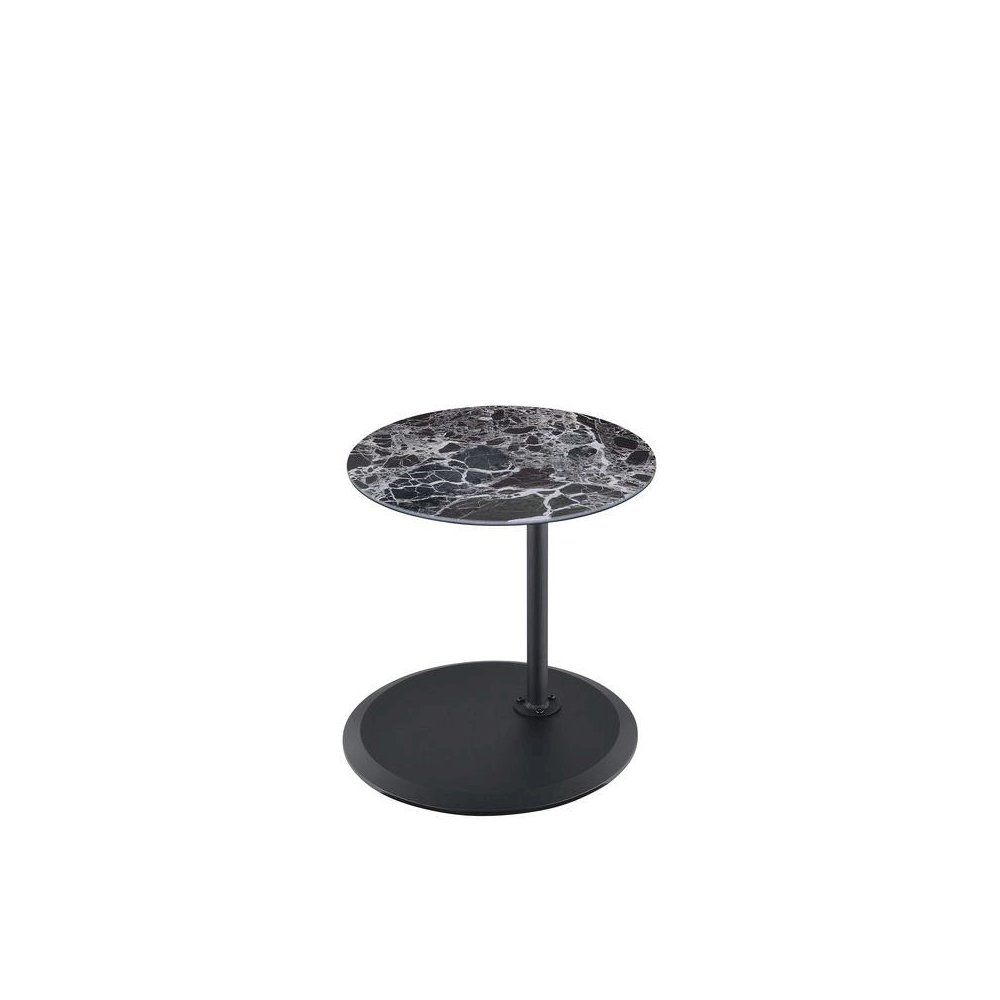 Orbit End Table with Height Adjustable Black Marble Textured Top. Picture 2