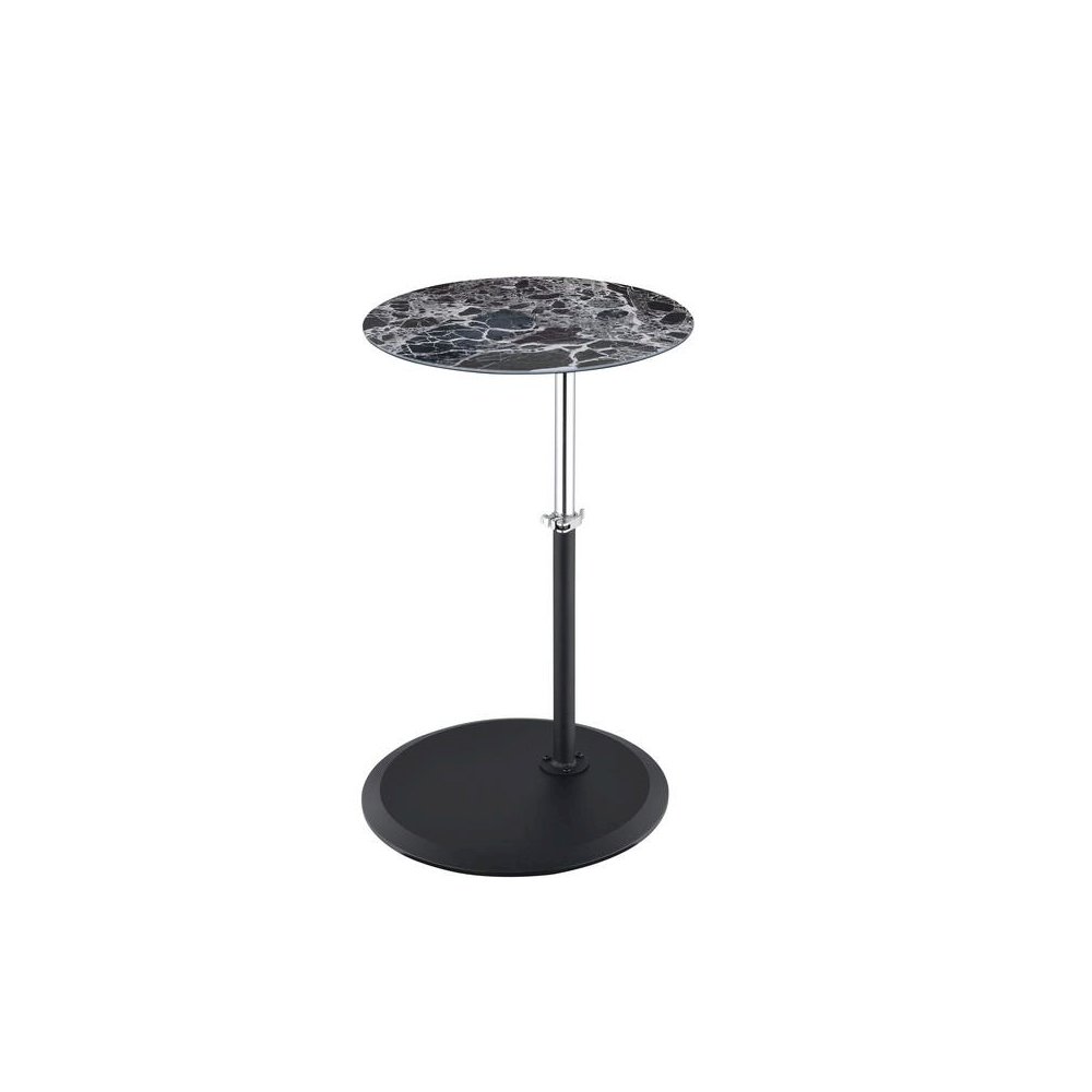 Orbit End Table with Height Adjustable Black Marble Textured Top. Picture 1