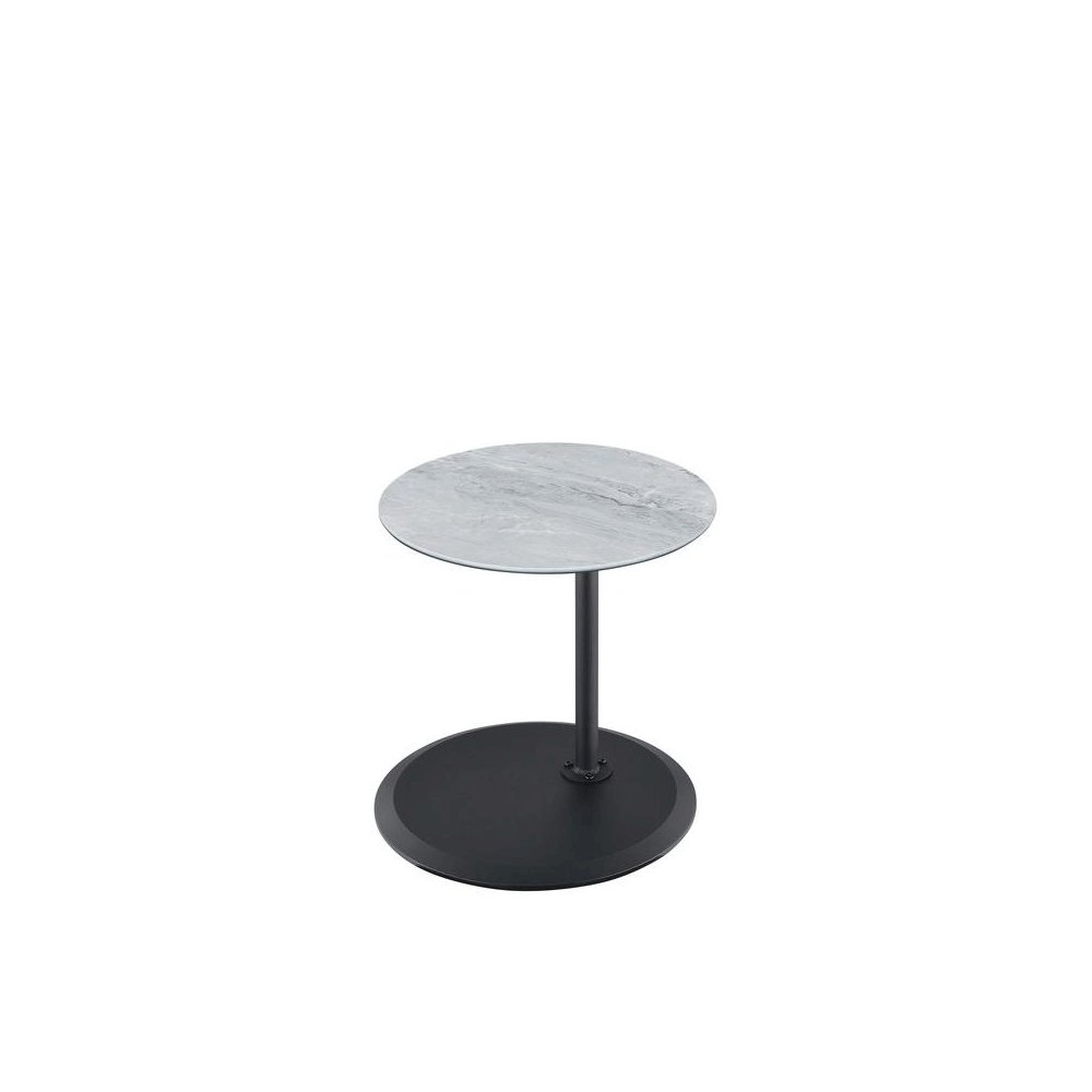 Orbit End Table with Height Adjustable Gray Marble Textured Top. Picture 2