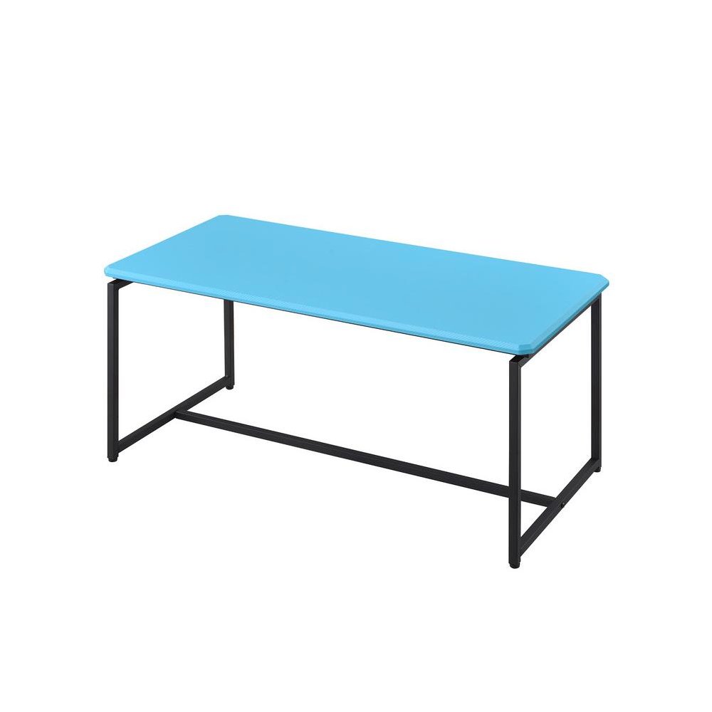 3 Piece Table Set, Carbon Fiber Wrap, Blue, Metal Frame. Picture 4