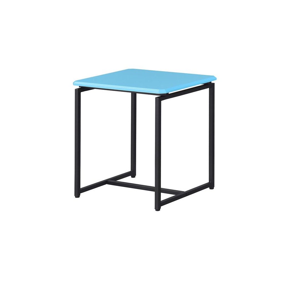 3 Piece Table Set, Carbon Fiber Wrap, Blue, Metal Frame. Picture 5