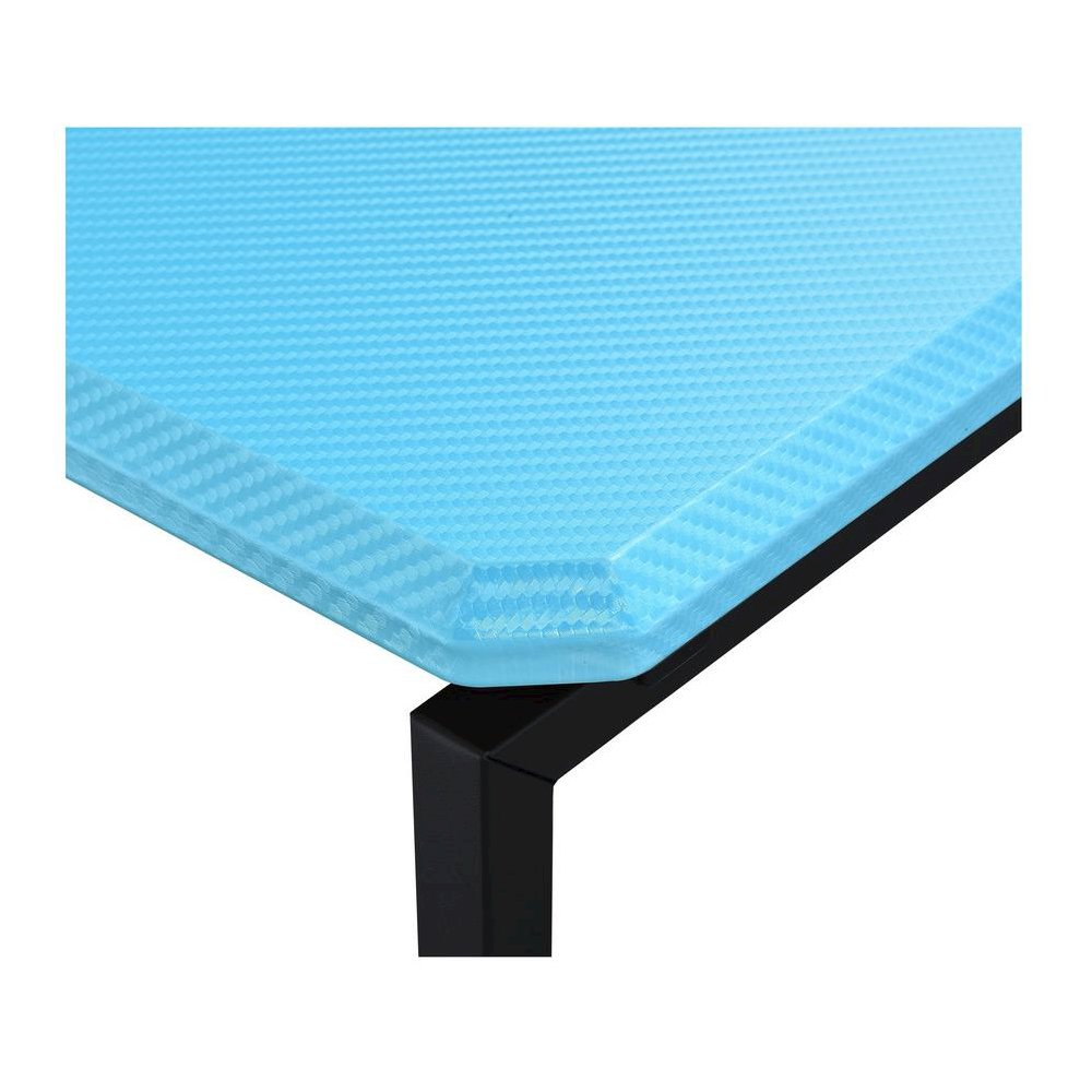 3 Piece Table Set, Carbon Fiber Wrap, Blue, Metal Frame. Picture 6