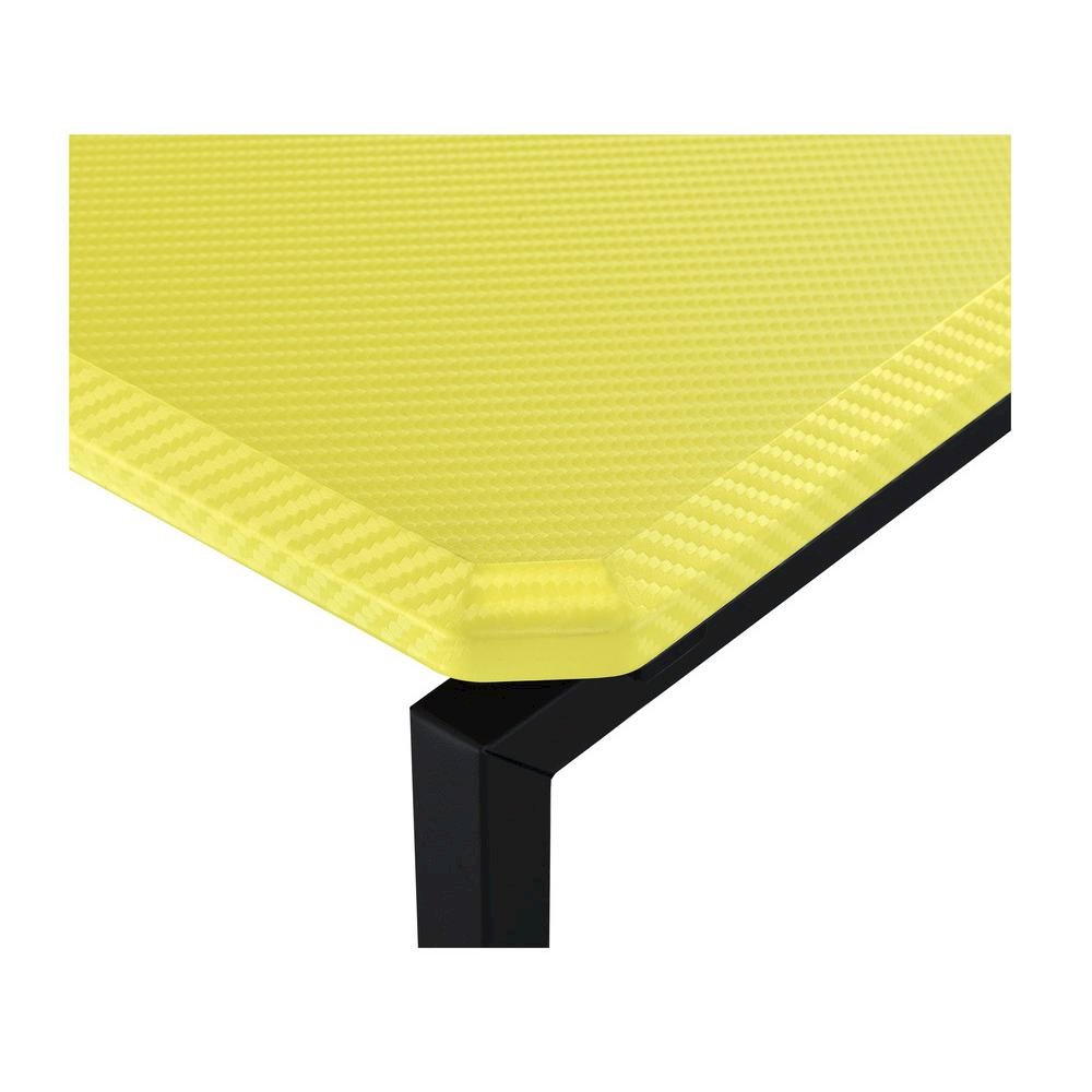 3 Piece Table Set, Carbon Fiber Wrap, Yellow, Metal Frame. Picture 4