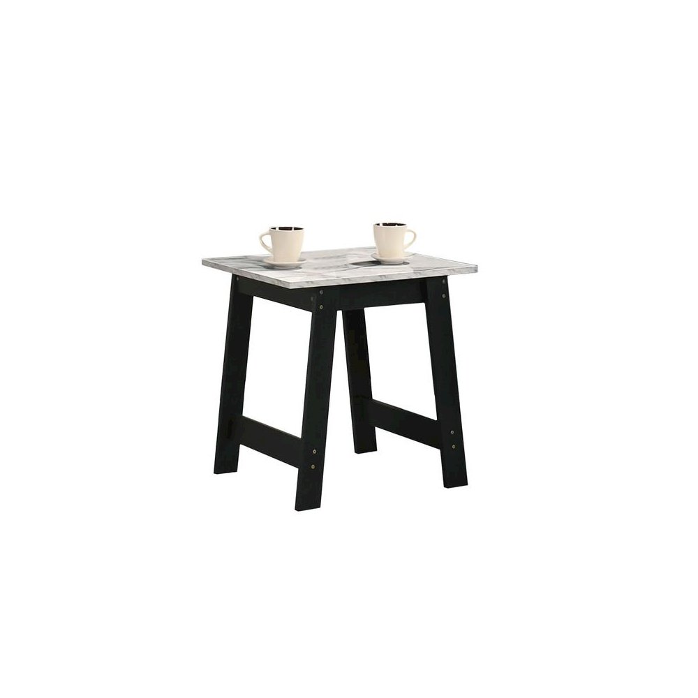 Kenzo Black End Table with Marble Top Finish. Picture 1
