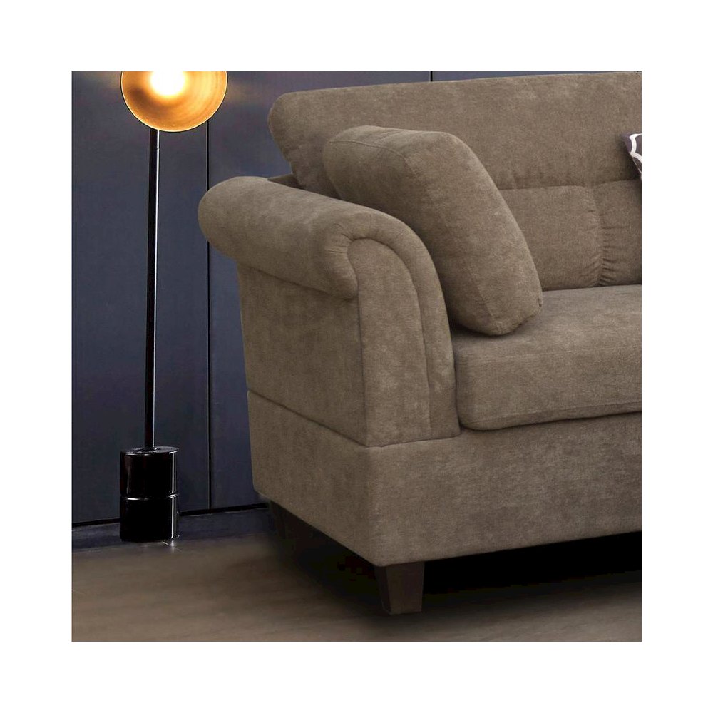 Fabric Sectional Sofa with Right Facing Chaise, Storage Ottoman. Picture 3