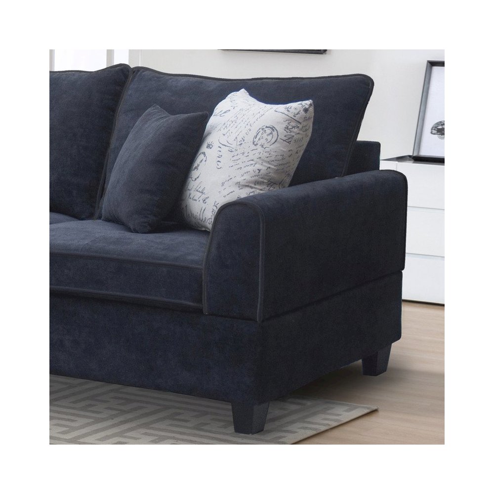 99.5"W Black Fabric Sectional Sofa with Left-Facing Chaise Storage Ottoman. Picture 5