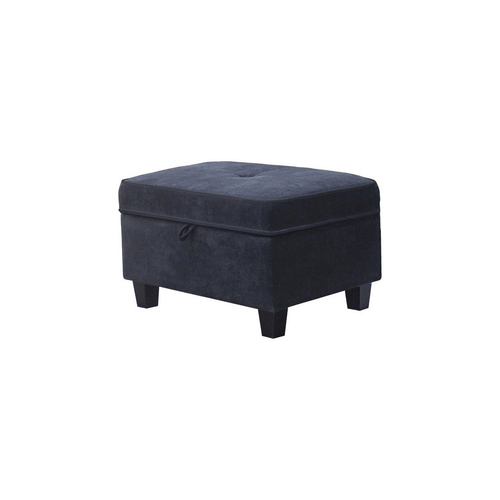99.5"W Black Fabric Sectional Sofa with Left-Facing Chaise Storage Ottoman. Picture 3