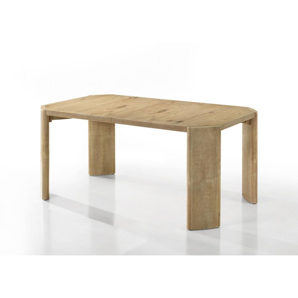 Magnus Oak Finish 84" Extendable Rectangular Dining Table. Picture 1