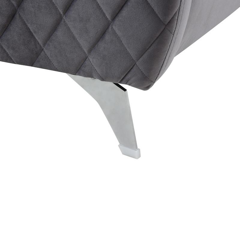 Sofia Gray Velvet Modern Chic Loveseat Couch. Picture 5