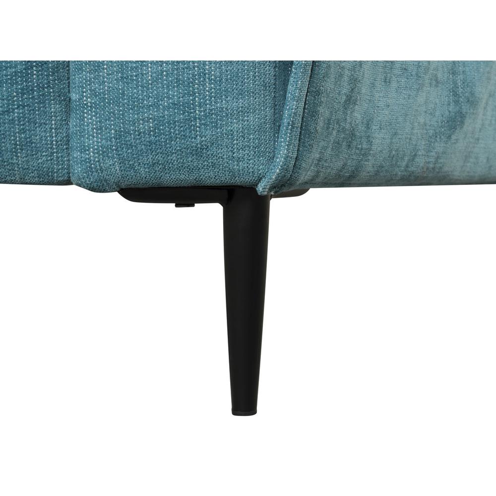 Valentina Blue Chenille Chair with Metal Legs and Throw Pillow. Picture 3