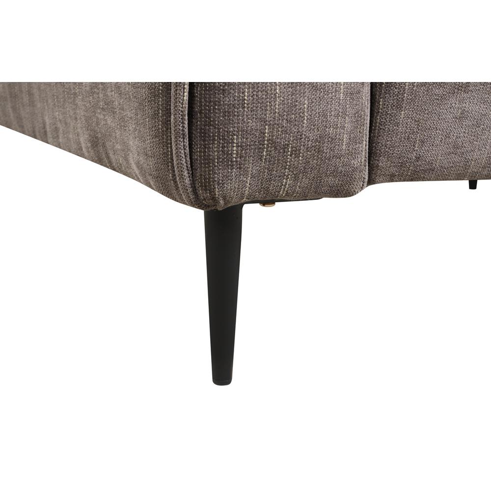 Valentina Gray Chenille Chair with Metal Legs and Throw Pillow. Picture 3