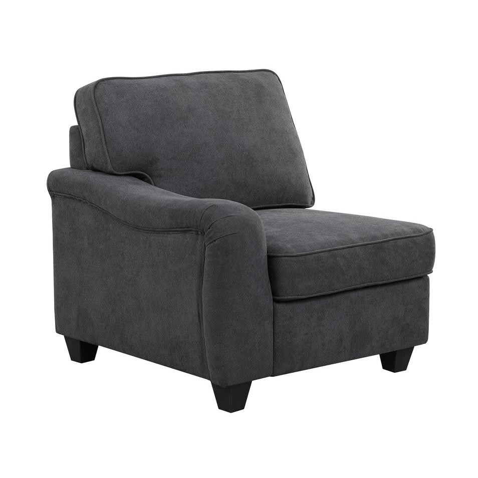 Leo Dark Gray Woven 5 Seater Sofa & Ottoman. Picture 5