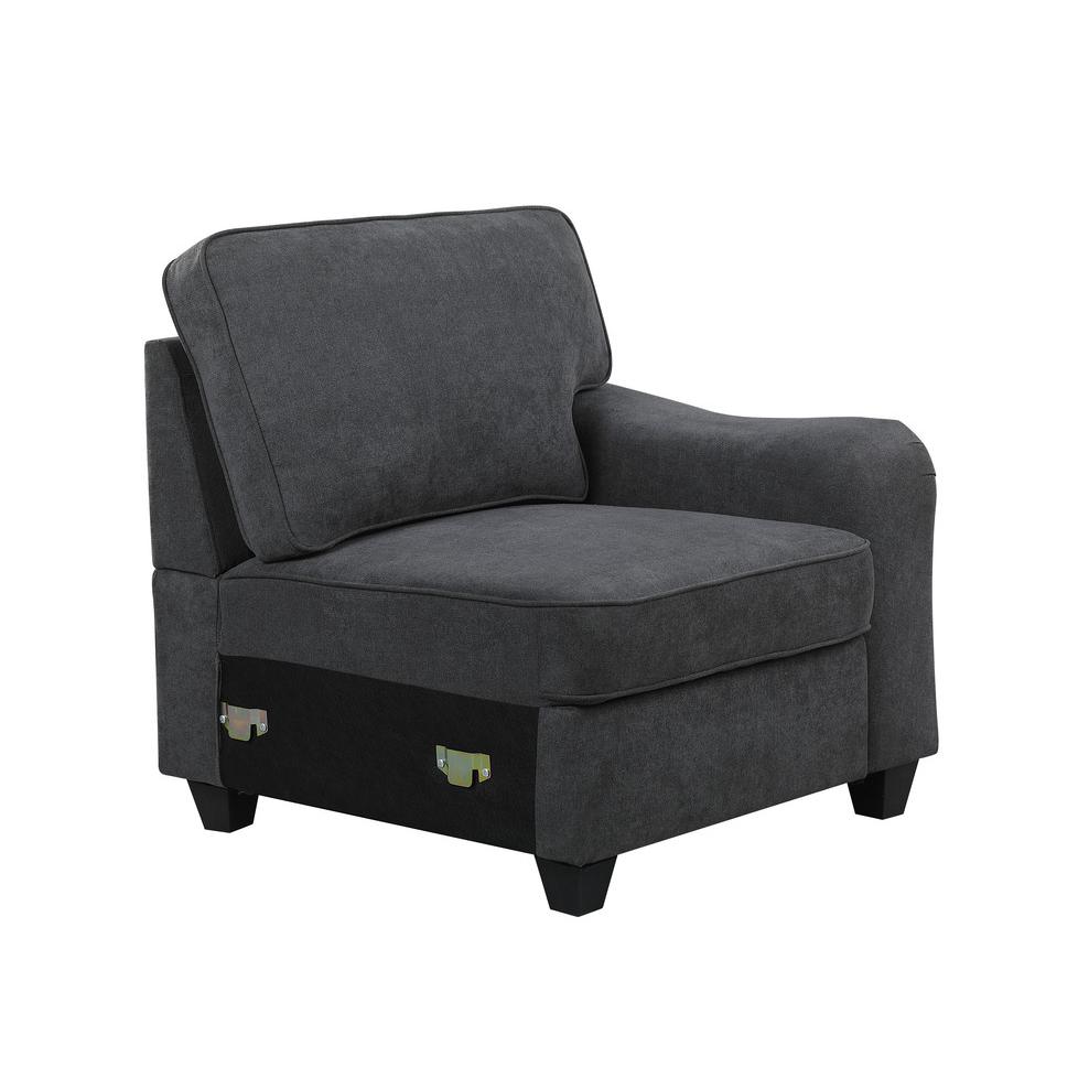 Leo Dark Gray Woven 5 Seater Sofa & Ottoman. Picture 8