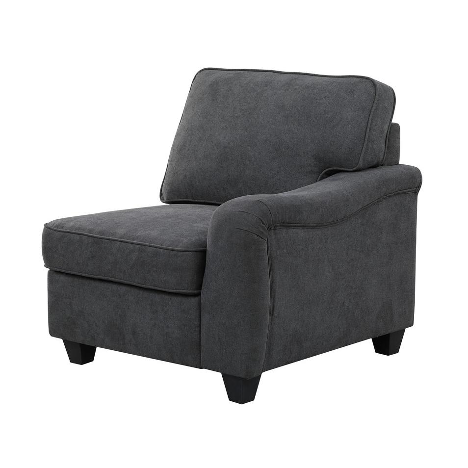 Leo Dark Gray Woven 5 Seater Sofa & Ottoman. Picture 7