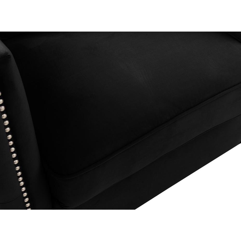 Bayberry Black Velvet Chair with 1 Pillow. Picture 7