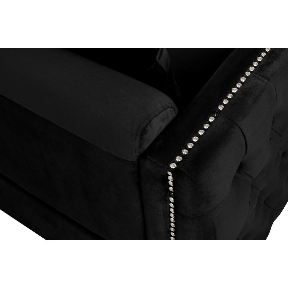 Bayberry Black Velvet Chair with 1 Pillow. Picture 8
