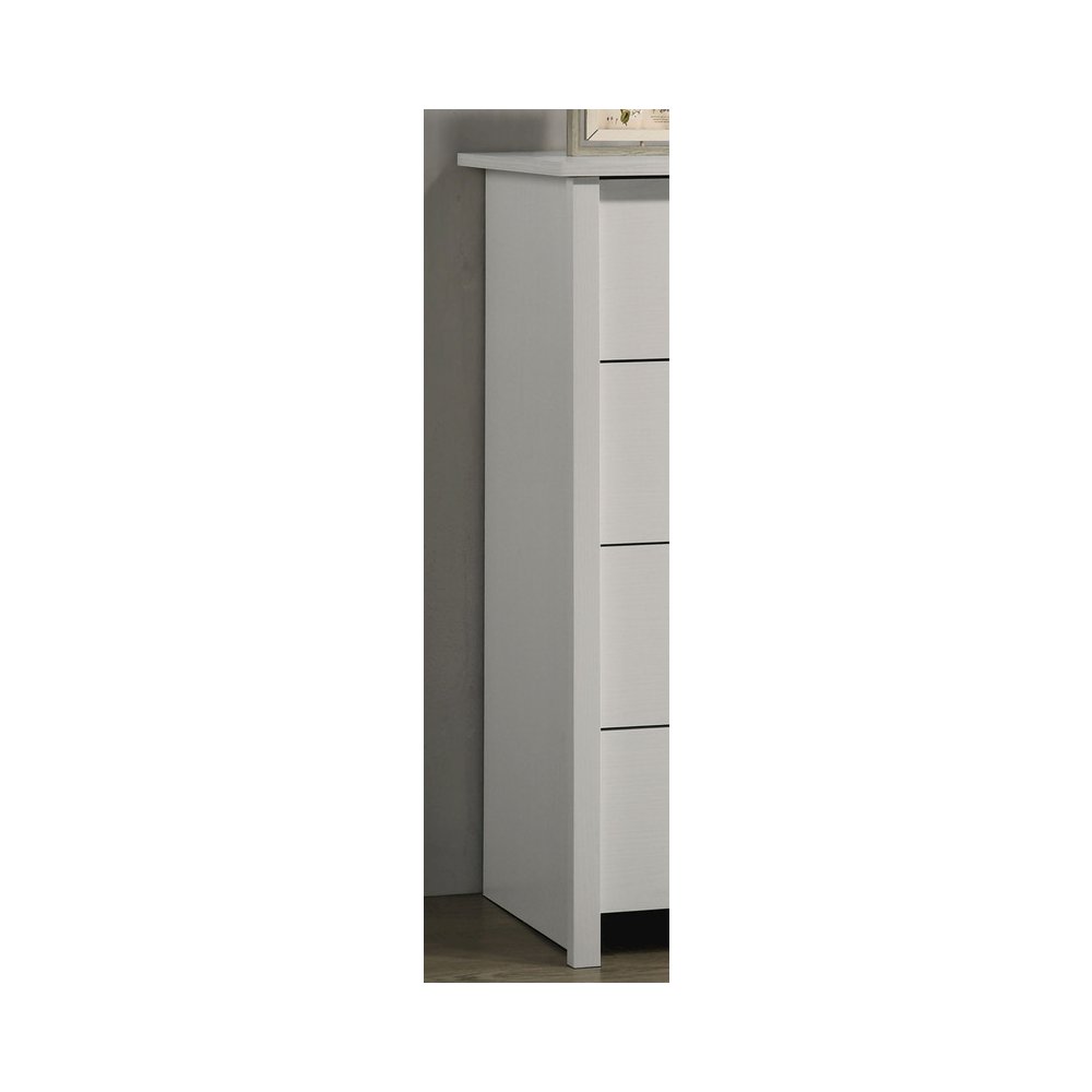 Celeste 32"W White 4-Drawer Chest with Silver Handles. Picture 2