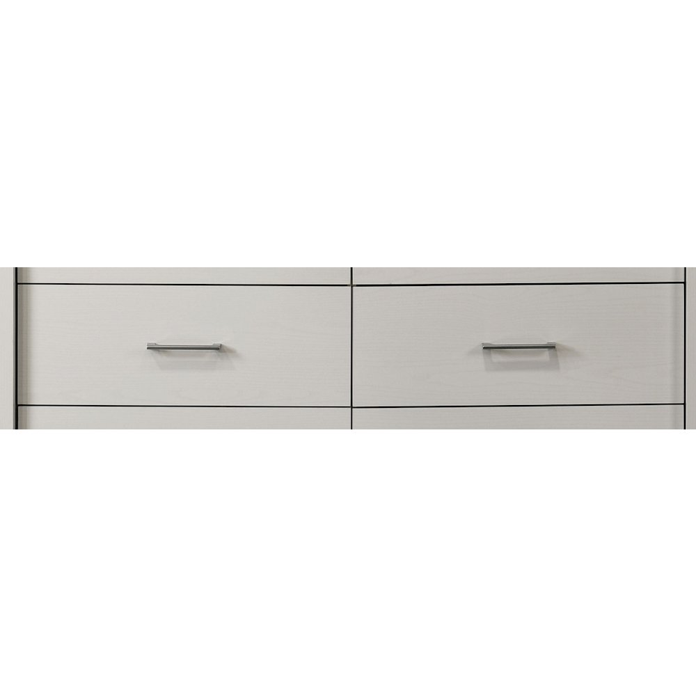 Celeste 57"W White 6-Drawer Dresser with Silver Handles. Picture 4