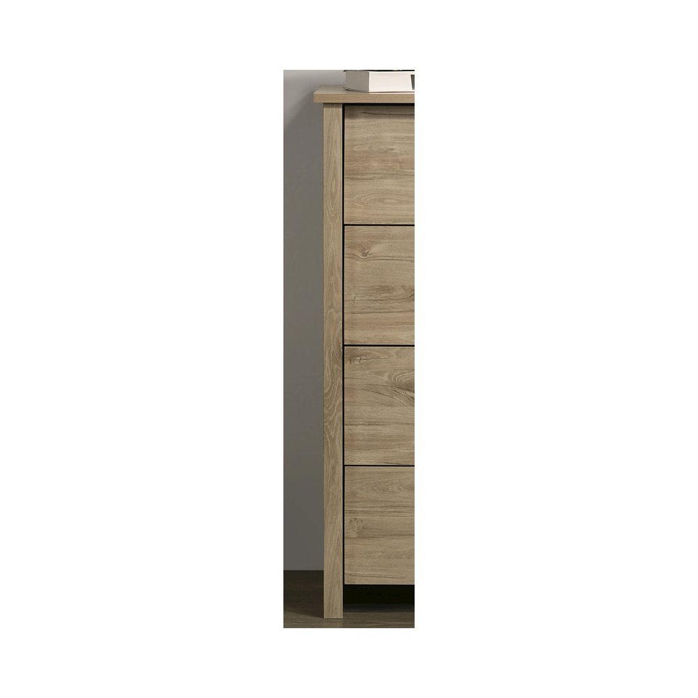 Celeste 32"W Light Oak Finish 4-Drawer Chest with Black Handles. Picture 2