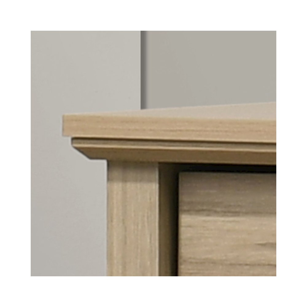 Elara 57"W Light Oak Finish 6-Drawer Dresser with Black Handles. Picture 3
