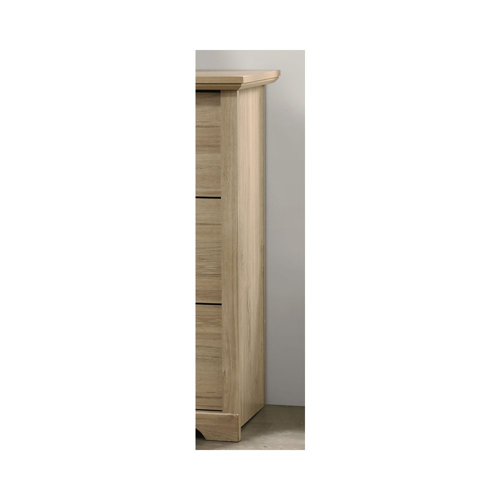 Elara 57"W Light Oak Finish 6-Drawer Dresser with Black Handles. Picture 2