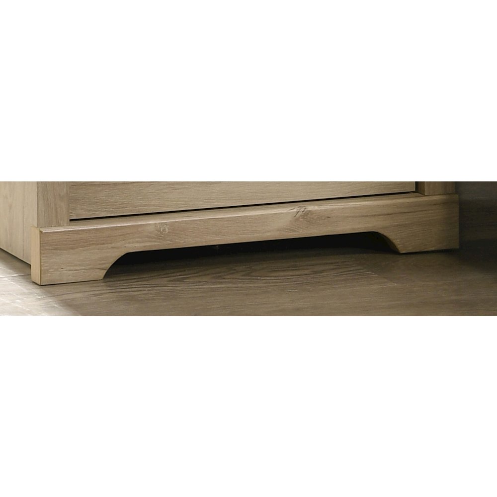 22"W Light Oak Finish 2-Drawer Nightstand Bedside Table with USB Charging  Ports. Picture 6