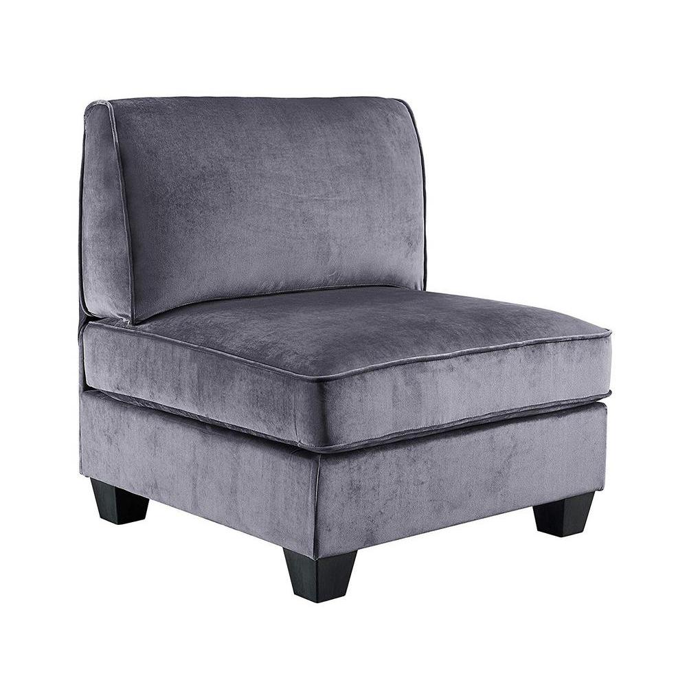 Simona Gray Velvet 8Pc Modular Sectional Sofa. Picture 1