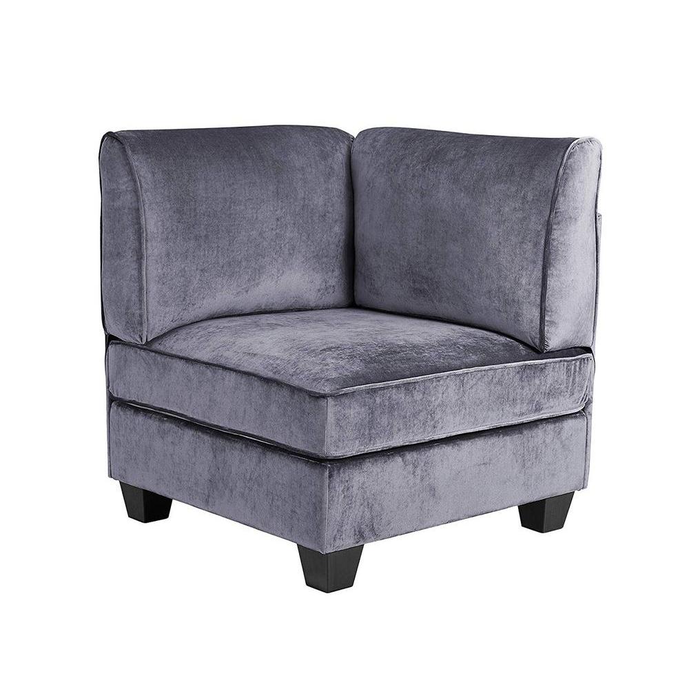 Simona Gray Velvet 8Pc Modular Sectional Sofa. Picture 2