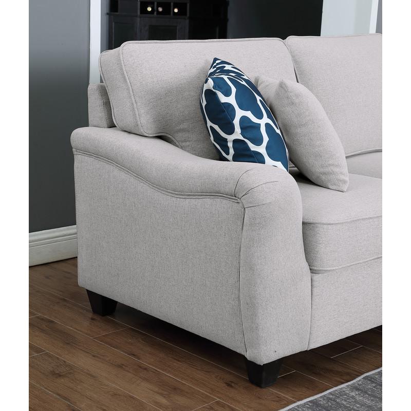 Leo Light Gray Linen 8Pc Modular L-Shape Sectional Sofa and Ottoman. Picture 10