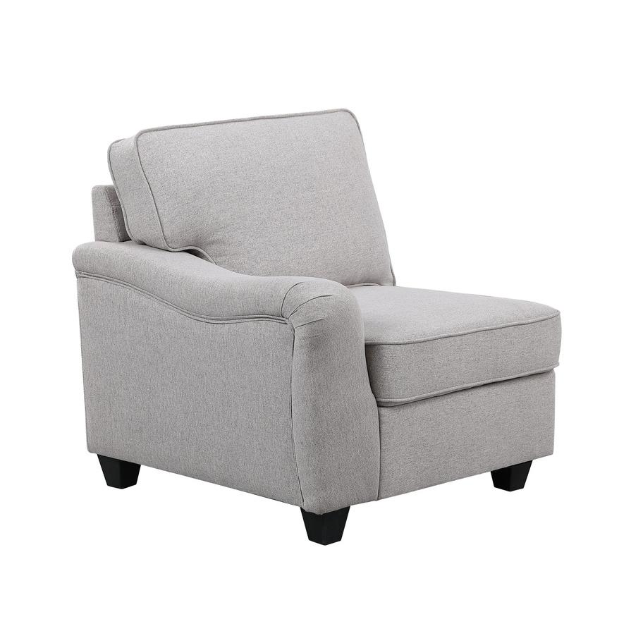 Leo Light Gray Linen 8Pc Modular L-Shape Sectional Sofa and Ottoman. Picture 2