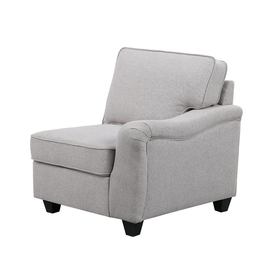 Leo Light Gray Linen 8Pc Modular L-Shape Sectional Sofa and Ottoman. Picture 5