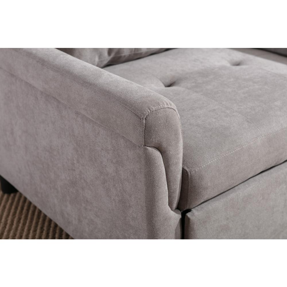 Hannah Gray Woven Convertible Armchair. Picture 6