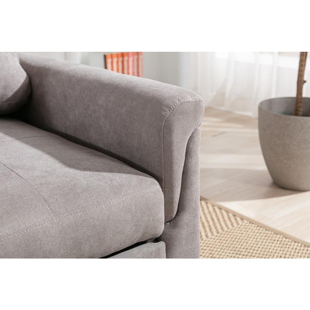 Hannah Gray Woven Convertible Armchair. Picture 5