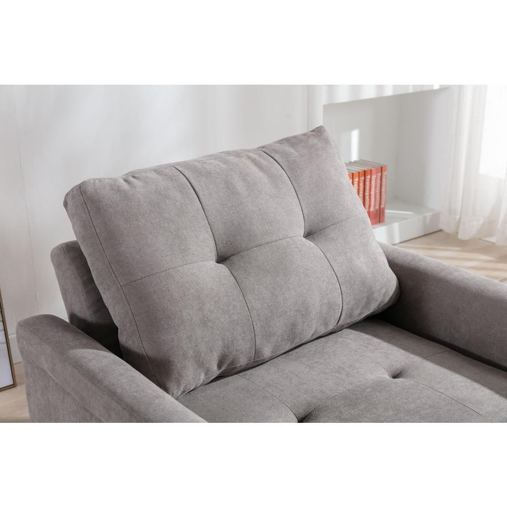 Hannah Gray Woven Convertible Armchair. Picture 7