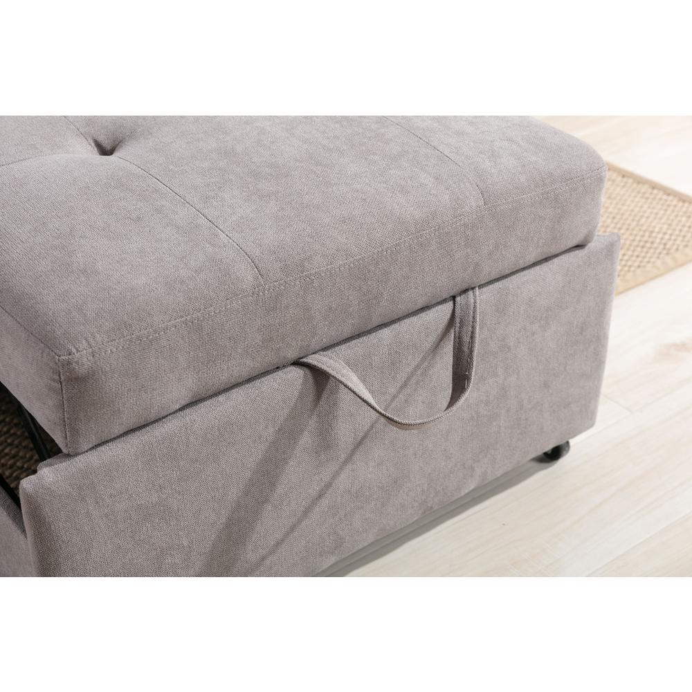 Hannah Gray Woven Convertible Armchair. Picture 9