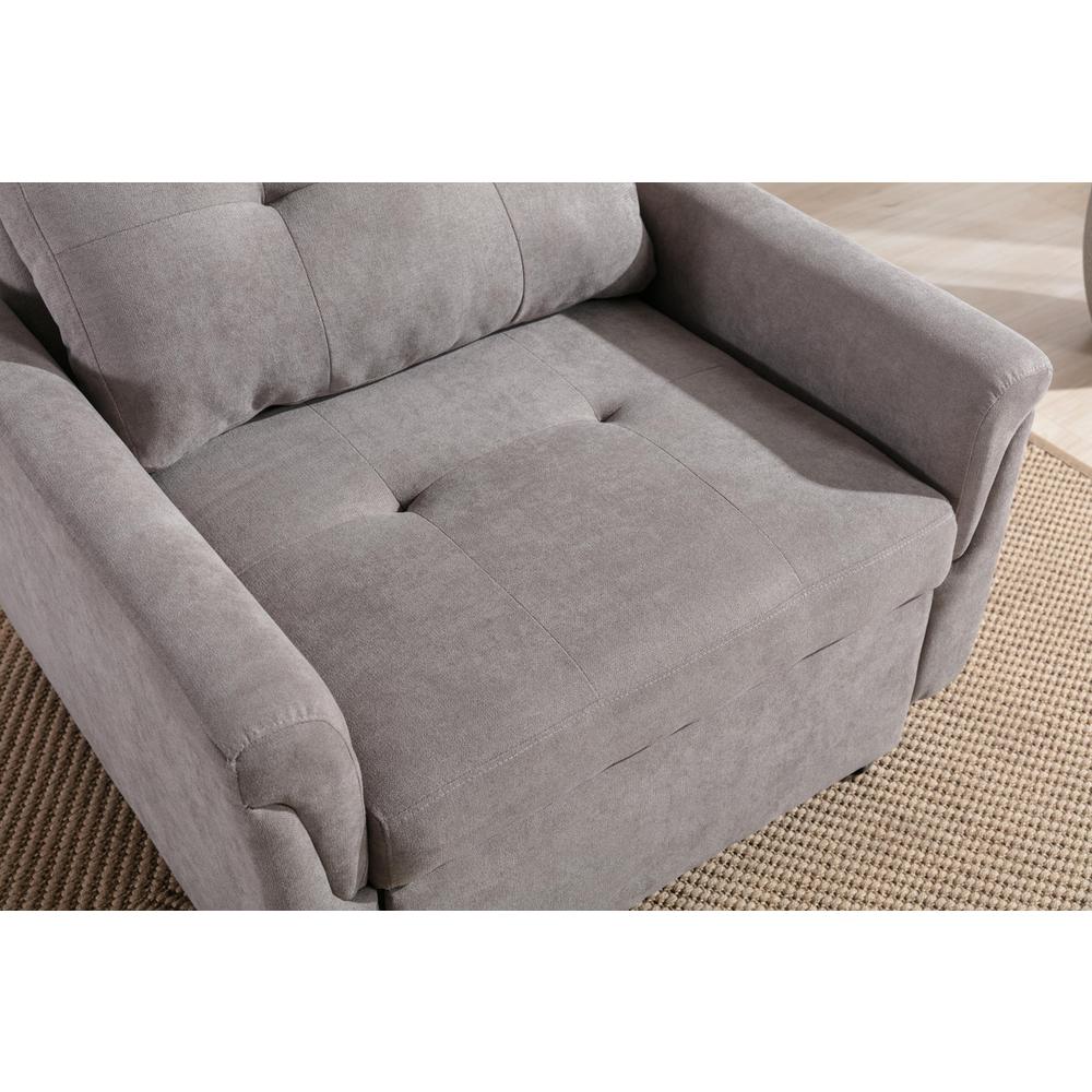 Hannah Gray Woven Convertible Armchair. Picture 10
