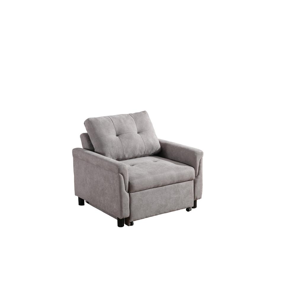 Hannah Gray Woven Convertible Armchair. Picture 1