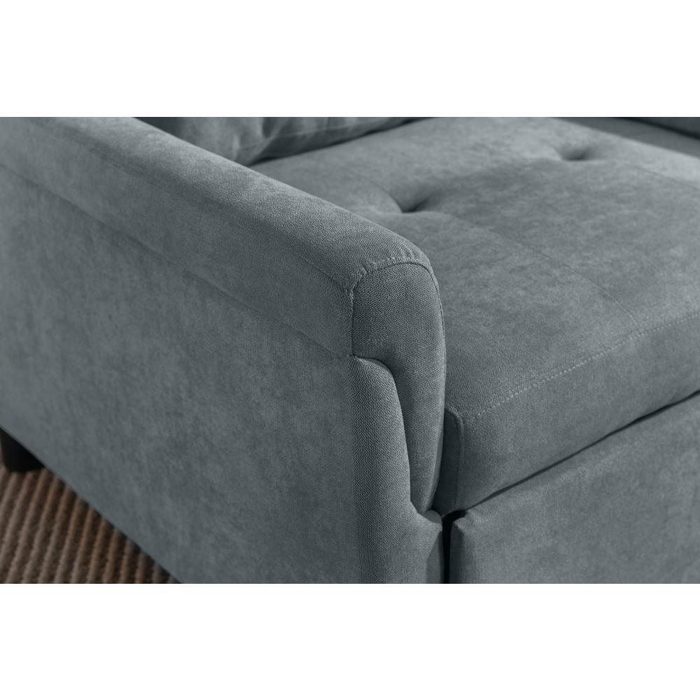 Hannah Dark Gray Woven Convertible Armchair. Picture 6