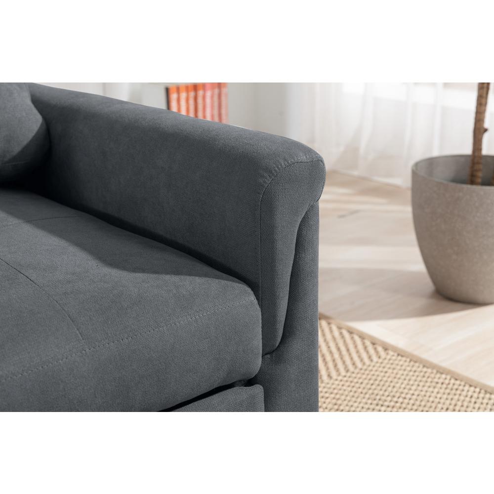 Hannah Dark Gray Woven Convertible Armchair. Picture 5