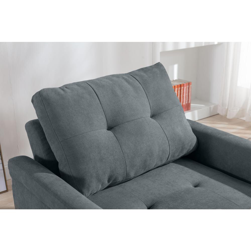 Hannah Dark Gray Woven Convertible Armchair. Picture 7