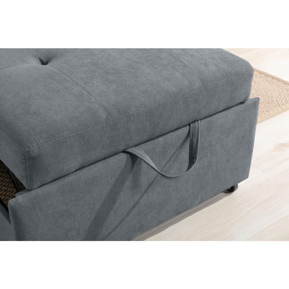 Hannah Dark Gray Woven Convertible Armchair. Picture 9