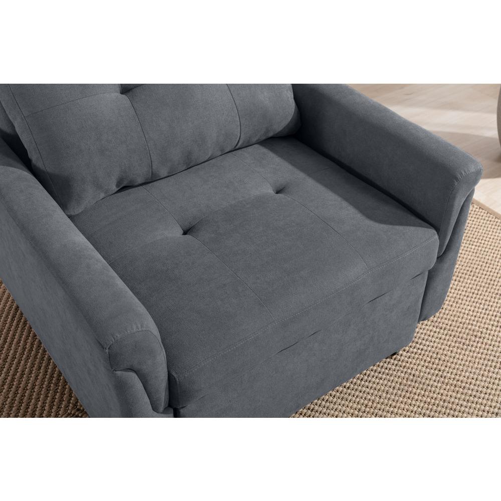 Hannah Dark Gray Woven Convertible Armchair. Picture 10