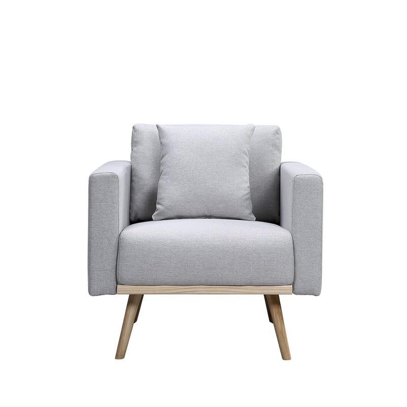 Easton Light Gray Linen Fabric Sofa Loveseat Chair Living Room Set with ...