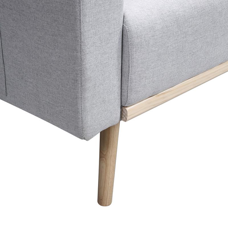 Easton Light Gray Linen Fabric Sofa Loveseat Chair Living Room Set with ...